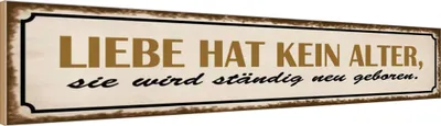 Produktbild von vianmo Holzschild 10x46 cm Liebe hat kein Alter sie wird Dekoration