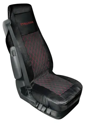 Immagine prodotto di Coprisedile Coprisedile Lampa in Skeentex trapuntato e pelle scamosciata - nero/rosso