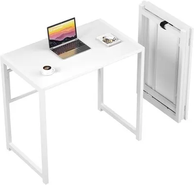 Produktbild von Klein opvouwbares Büro - Raumsparende Arbeitsstation - Weiß - 100x48cm