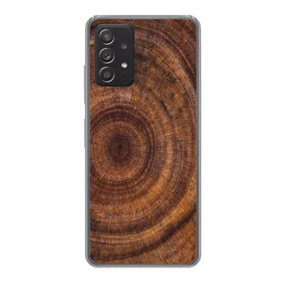 Produktbild von MuchoWow® Handyhülle Schutzhülle Hülle für Samsung Galaxy A33 5G Kreis - Holz - Ringe Silikon Softcase Handy Hülle - Kartenhalter