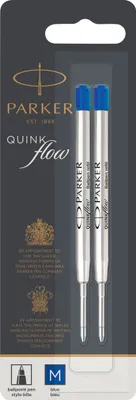 Produktbild von Parker Quinkflow Nachfüllmine für Kugelschreiber mit mittlerer Spitze | blau (2er Packung)