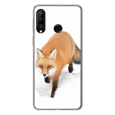 Produktbild von MuchoWow® Handyhülle Schutzhülle Hülle für Huawei P30 Lite Fuchs - Schnee - Winter Silikon Softcase Handy Hülle - Handyhülle