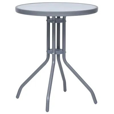 Produktbild von Gartentisch Hellgrau 60 cm Stahl und Glas
