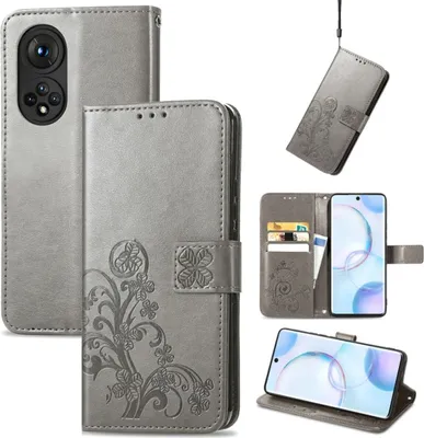 Produktbild von König Design Hülle kompatibel mit Honor Honor 50 Kunstleder Handyhülle - Handy Case Grau