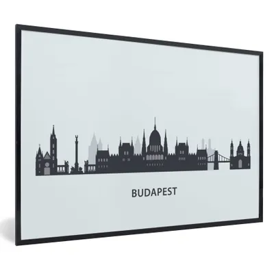 Produktbild von MuchoWow® Gerahmtes Poster Budapest - Skyline - Europa 60x40 cm - Poster mit Schwarzem Bilderrahmen Wandposter Rahmen Foto Bilder - Printing - Wanddeko Schlafzimmer