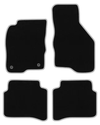 Obrázok produktu pre Velúrové autokoberce pre: Mitsubishi Galant VIII 1996-2007 (kombi/sedan) – sada 4 ks, čierno-strieborné, na mieru – Wielganizator CARLUX