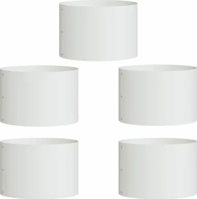 Produktbild von vidaXL Pflanzenring 5 pcs Weiß 30 x 30 x 20 cm Kaltgewalzter Stahl