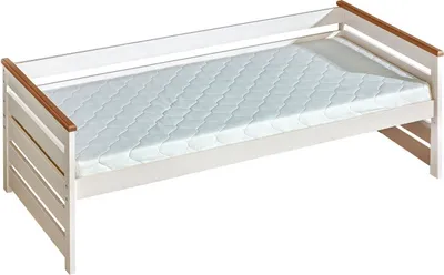 Produktbild von Bettrahmen für Kinder / Kinderbett 90 x 200 cm | Massivholz: Kiefer | Weiß Lackiert