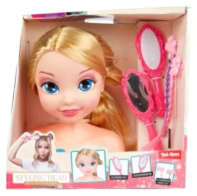 Produktbild von Toi-Toys LAUREN Styling-Kopf für Mädchen – Frisierkopf mit Bürste & Spiegel