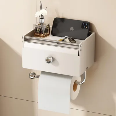 Produktbild von Omgoods – Toilettenpapierhalter mit Ablage für Feuchttücher