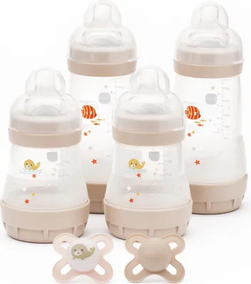 Produktbild von MAM GP0013 FEED & Soothe White Baby-Flasche + Sauger, 260ml Fassungsvermögen, -frei