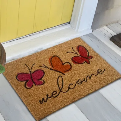 Immagine prodotto di Zerbino antiscivolo in cocco - robusto - "welcome" colorato Dimensioni - 60 x 90 cm