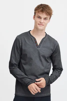 Produktbild von SOLID SDTinox Herren Longsleeve Langarmshirt Shirt mit V-Ausschnitt 100% Baumwolle Regular fit