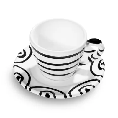 Image de Gmundner Keramik Schwarzgeflammt, Espresso für Dich/2tlg.im Geschenkk.