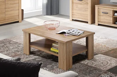 Produktbild von Couchtisch 107x67cm Ziertisch Wohnzimmertisch Alteiche Beistelltisch Tisch