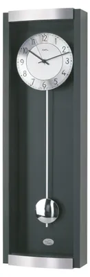 Produktbild von AMS F5285-11 Pendel-Funkwanduhr mit schwarzlackiertem Holzgehäuse
