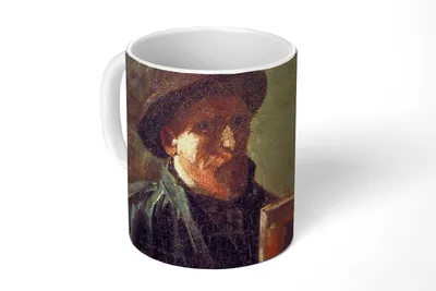 Produktbild von KitchenYeah® Tasse Kaffeetasse Kaffeebecher 350 ml Selbstbildnis als Maler - Vincent van Gogh Teetasse - Fototasse - Becher - Keramikbecher - Teebecher - Kaffeetasse - Bürotasse