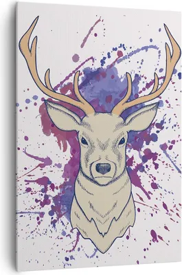 Produktbild von Bild auf Leinwand - Leinwandbild - Einteilig - Hirsch Abstraktion - 70x100cm - Wand Bild - Wanddeko - Wandbilder - Leinwanddruck - Wanddekoration - Leinwand bilder - Wandbild - PA70x100-3691