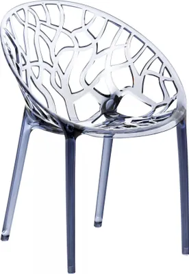 Produktbild von In And OutdoorMatch Trendy Stuhl Grayce - Mit Rückenlehne - Zuhause oder auf der Messe - Transparentes Silber - Sitzhöhe 45cm