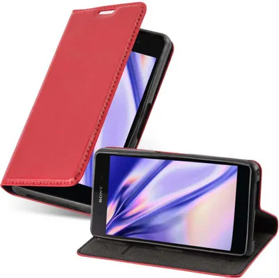 Obrázok produktu pre Cadorabo puzdro pre Sony Xperia Z2 COMPACT ochranné puzdro v červenej farbe puzdro na mobilný telefón kryt magnetické zatváranie