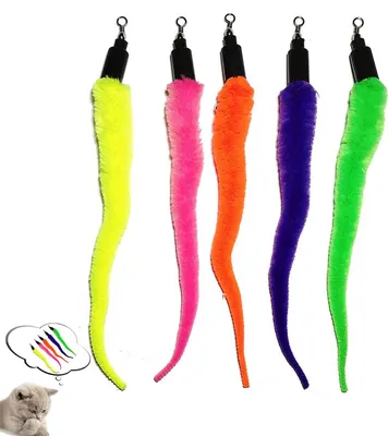 Produktbild von 5er-Pack Ersatzwürmer für Angelspielzeug für Katzen und Kätzchen
