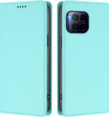 Produktbild von Handyhülle für T-Mobile REVVL 7 Pro, Kunstleder Klapphülle Stoßfeste Magnetische Hülle mit Ständer Türkis