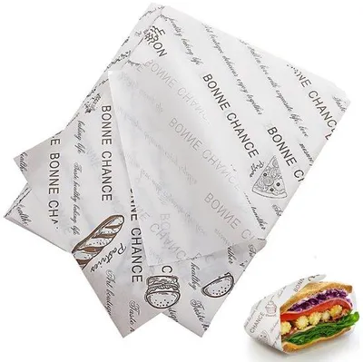 Produktbild von Deli-Papierbögen, Lebensmittelpapier, Verpackungspapier in Lebensmittelqualität, 100 Blatt à 38 x 28 cm, fettdichtes Papier, Sandwichpapier, Wachspapier, Burgerpapier, Käsepapier für Hamburger, Sandwiches, Käse und Pommes frites