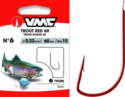 Produktbild von VMC Forellenhaken 7052 Vorfachhaken Rot 60cm #4