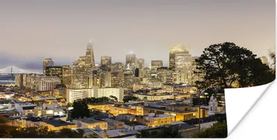 Produktbild von MuchoWow® Poster San Francisco - Stadt - Licht 80x40 cm - Wanddeko