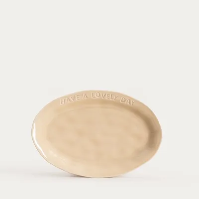 Produktbild von HOMLA ISERNIA ovale Platte beige 30x20 cm