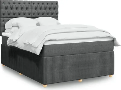 Produktbild von vidaXL Boxspringbett mit Matratze Dunkelgrau 160x200 cm Stoff