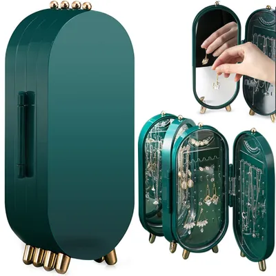 Image de Boîte à bijoux pliable verte - Élégance et praticité KP39156