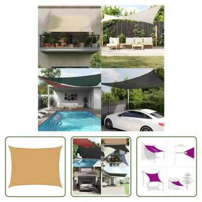 Produktbild von The Living Store Sonnensegel 160 g/m² Rechteckig Sandfarben 6x8 m HDPE