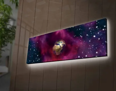 Produktbild von Opviq, 3090NASA- LED4302, Bunt, Leinwandbilder, 30 x 90 cm, 100% Wildleder -Leinwand