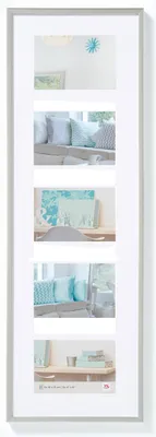 Productafbeelding van Walther Design KV515S, fotolijst voor meerdere foto's, kunststof, zilverkleurig, voor wandmontage, 10 x 15 cm, rechthoekig