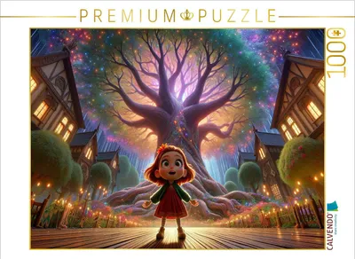 Produktbild von CALVENDO Puzzle Die kleine Hexe und der Zauberbaum | 1000 Teile Lege-Größe 64x48cm Foto-Puzzle für glückliche Stunden