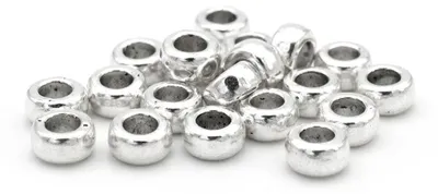 Produktbild von Vintageparts Zwischenperlen Rondell antik silberfarben 6,5 mm für Ketten und Armbänder, 20 Stück
