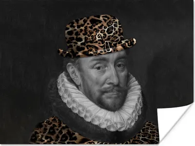 Produktbild von MuchoWow® Poster Kunst - Wilhelm von Oranien - Hut 80x60 cm - Kunst für zu Hause