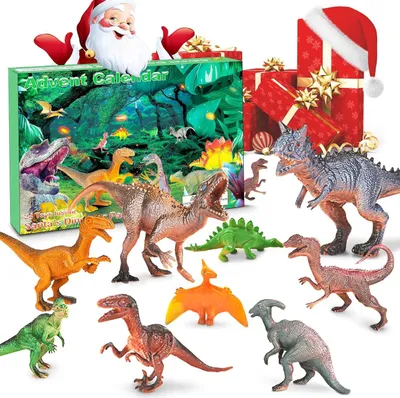 Produktbild von Dinosaurier Adventskalender Weihnachten 2024 für Kinder Jungen und Mädchen