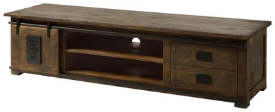 Immagine prodotto di MASSIVMOEBEL24 | TV-Board Mango 200x55x50 braun lackiert RAILWAY #436