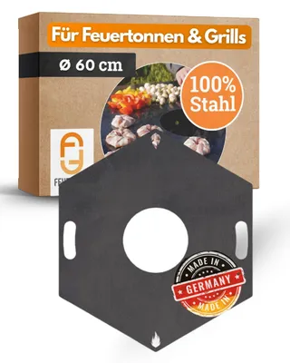 Produktbild von Feuerplatte Grillplatte Grillring für Feuertonne 6-eckig Ø 60 cm