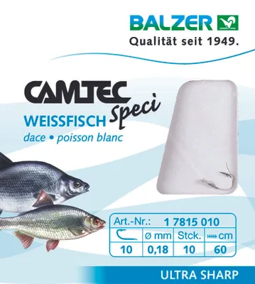 Produktbild von Balzer Camtec Weißfisch Haken - 10 gebundene Angelhaken, Hakengröße/Schnurdurchmesser:Gr. 16 / 0.14mm