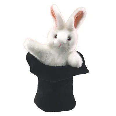 Produktbild von Folkmanis Handpuppe Hase im Hut 34 cm