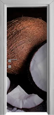 Produktbild von Tür Selbstklebende 80x210 cm Türfolie Türtapete Klebefolie - Geknackte Kokosnuss