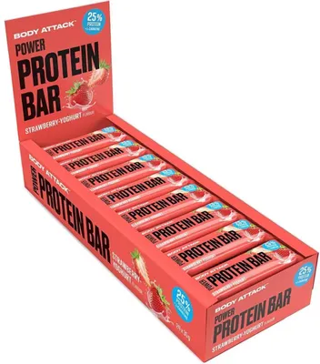 Produktbild von Body Attack Power Protein Bar-24 Riegel a 35 g Strawberry