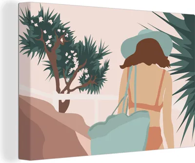 Produktbild von OneMillionCanvasses® - Leinwandbilder - 140x90 cm, Sommer - Frau - Abstrakt, Wandbilder Kunstdruck Wanddekoration