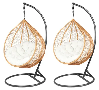 Obrázek produktu pro Set závěsných zahradních křesel DADO - hnědý / černý