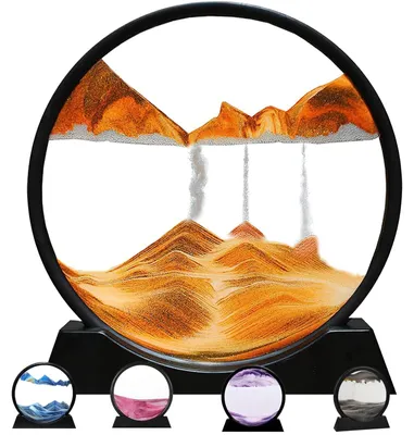 Produktbild von 3D Sanduhr mit Bewegender Sandkunst für Büro und Wohnzimmer