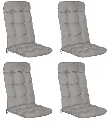 Produktbild von Beautissu 4er Set Hochlehner Auflagen Flair HL, 120x50x8cm, Hellgrau