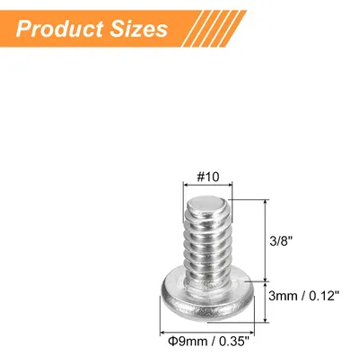 Produktbild von 20 Stš¹ck Phillips Rundkopfschrauben #10-24x3/8 Linsenkopfschrauben mit Kreuzschlitz, Edelstahl 304 Maschinenschrauben, Vollgewinde Metallschrauben, fš¹r M?bel Maschinen